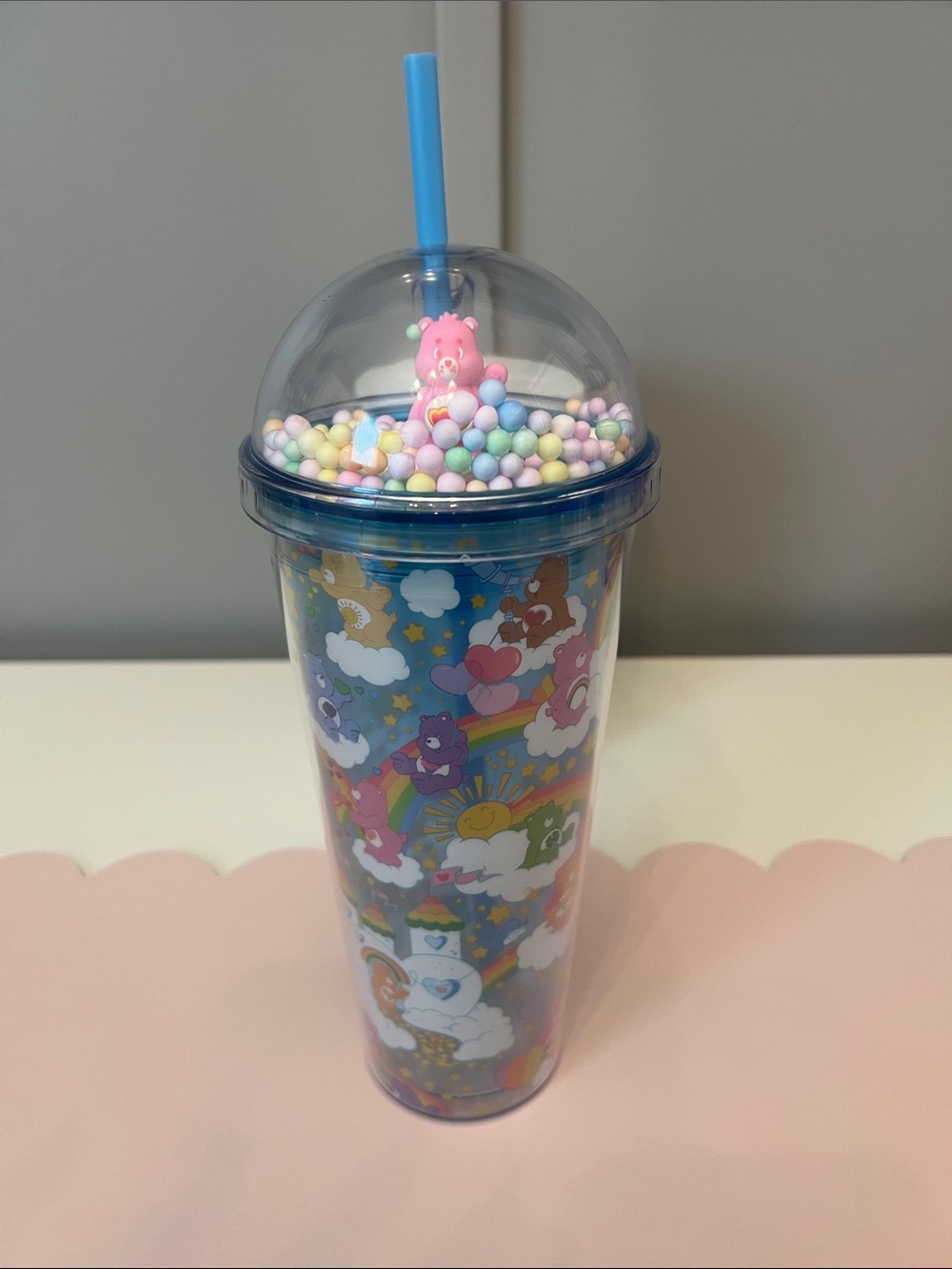 Care Bears Rainbow Tumbler with Pastel Bead Top